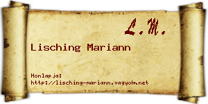 Lisching Mariann névjegykártya